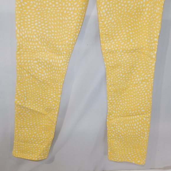 GAP 1969 Always Skinny Womens 27 Yellow White Polkadot Stretch Jeans - Picture 6 of 10